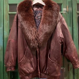 Vintage Adolfo leather bomber jacket